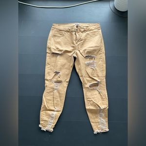 Tan skinny jeans